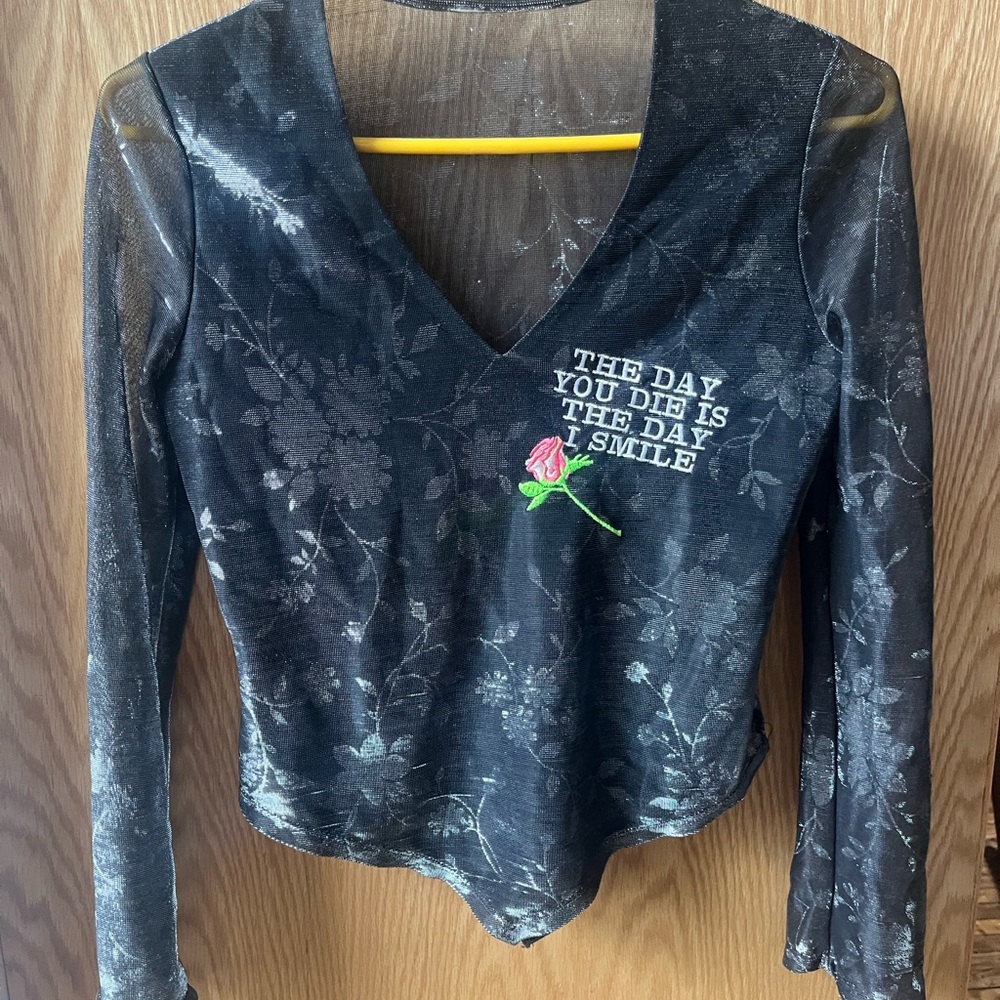 Embroidered Long Sleeve Top